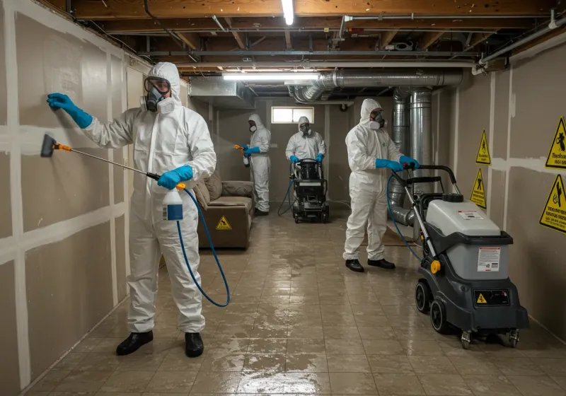 Basement Moisture Removal and Structural Drying process in Green Valley Farms, TX